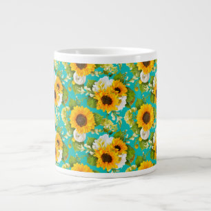Happy summer sunflower pattern coffee mug