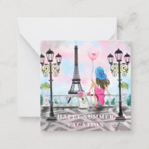 Happy Summer Vacation - I Love Paris - Beautiful Card