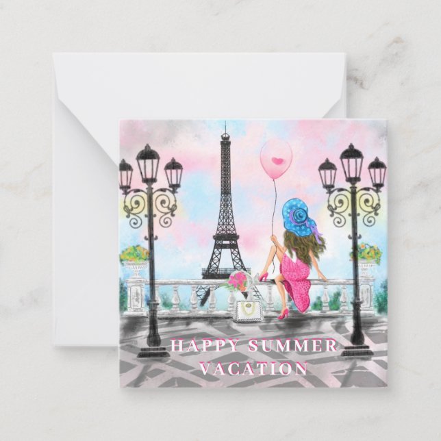 Happy Summer Vacation - I Love Paris - Beautiful Card (Front)
