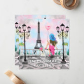 Happy Summer Vacation - I Love Paris - Painting Card (Front/Back In Situ)