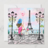 Happy Summer Vacation - I Love Paris - Painting Card (Back)