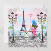 Happy Summer Vacation - I Love Paris - Painting Card (Front)