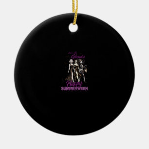 Happy Summerween Ghoul Girl Squad Ceramic Ornament