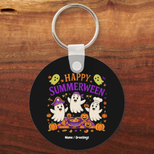 Happy Summerween Halloween Spooky Summer Ghost Keychain