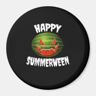 Happy Summerween Retro Watermelon Jack O Lantern Magnet