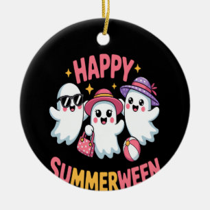 Happy Summerween Summer Halloween Funny Ceramic Ornament