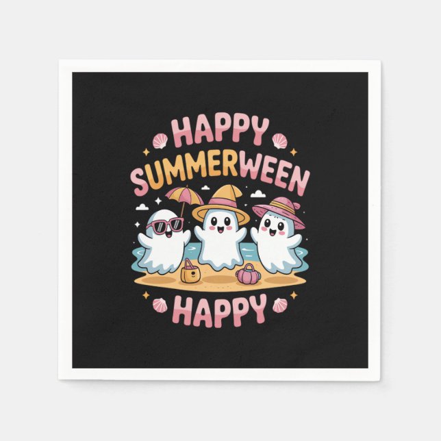 Happy Summerween Summer Halloween  Meme Napkin (Front)