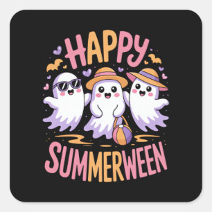 Happy Summerween Summer Halloween Square Sticker