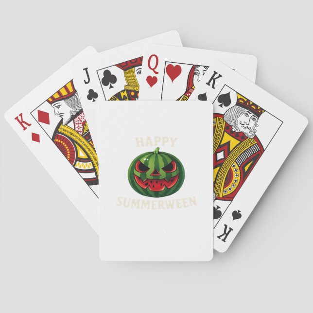Happy Summerween Watermelon Jack O’ Lantern – Funn Playing Cards (Back)