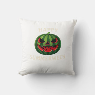 Happy Summerween Watermelon Jack O’ Lantern – Funn Throw Pillow
