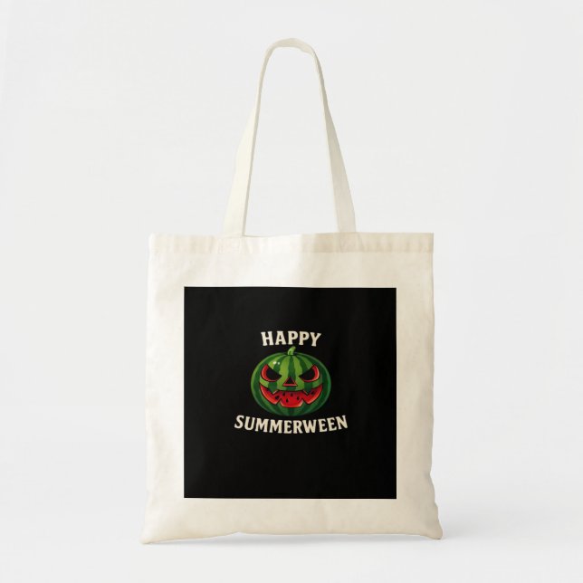 Happy Summerween Watermelon Jack O’ Lantern – Funn Tote Bag (Front)