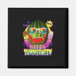 Happy Summerween Watermelon Jack O Lantern Summer Magnet