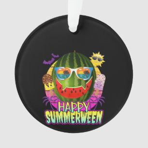 Happy Summerween Watermelon Jack O Lantern Summer Ornament