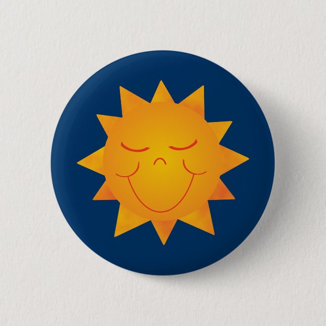 Happy Sun 2 Inch Round Button (Front)