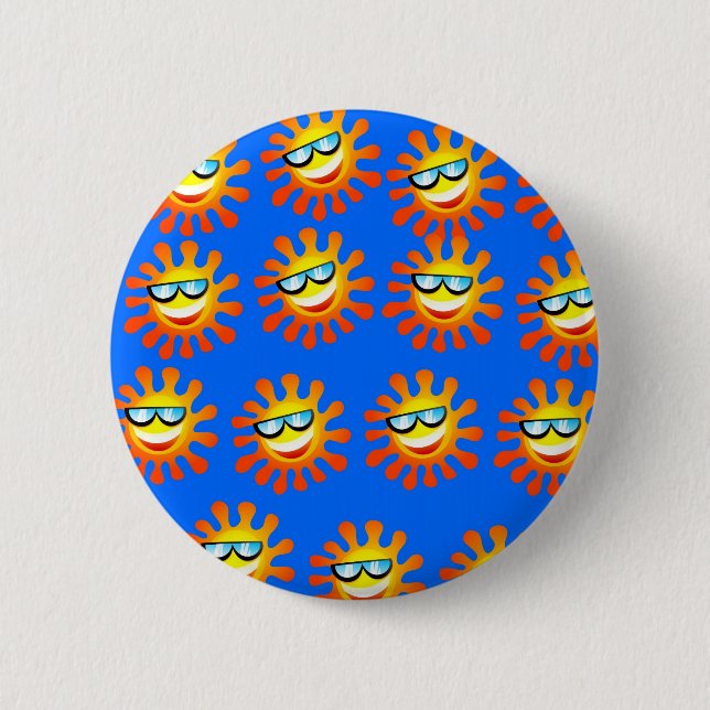 Happy Sun 2 Inch Round Button (Front)