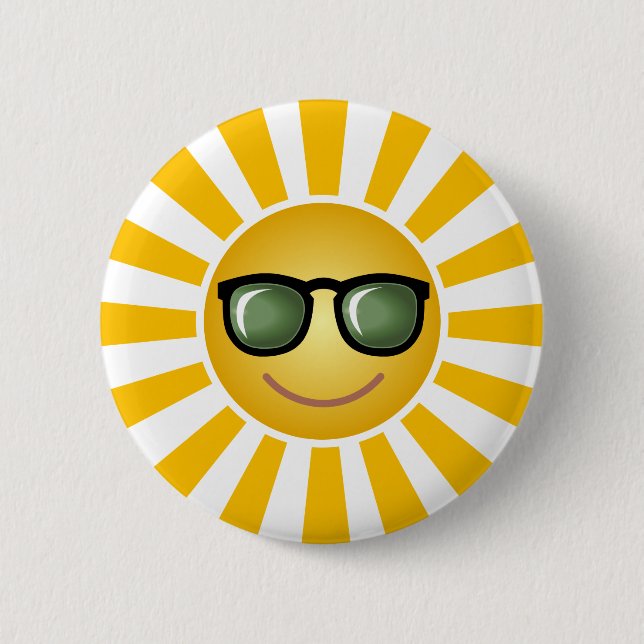 Happy Sun 2 Inch Round Button (Front)