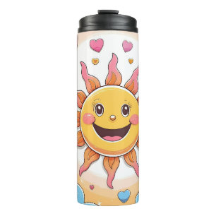 Happy Sun and Clouds Nursery Design Thermal Tumbler