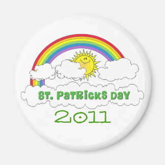 Happy Sun and Rainbow Saint Patricks Day Magnet
