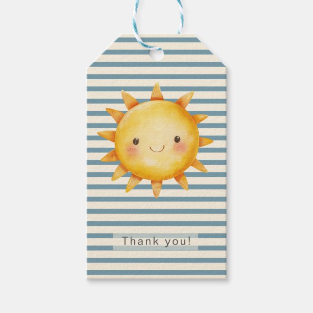 Happy Sun Baby Shower Thank You Note Tag (Front)