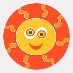 Happy Sun Classic Round Sticker