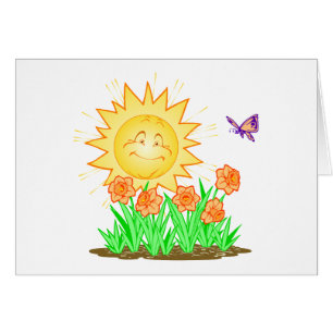 Happy Sun Daffodils and Butterfly
