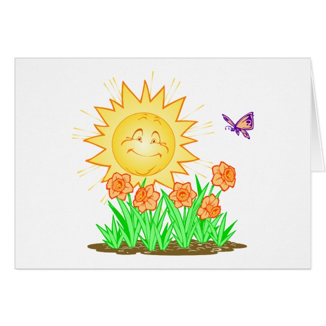 Happy Sun Daffodils and Butterfly (Front Horizontal)