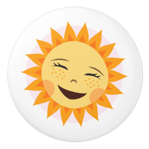 Happy sun door knob - cute design for kids