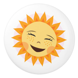 Happy sun door knob - cute design for kids