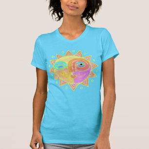 Happy Sun Face Abstract Art to Wear T-Shirt