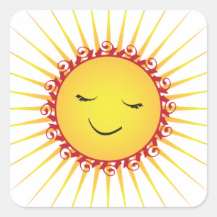 Happy Sun -fun- Square Sticker