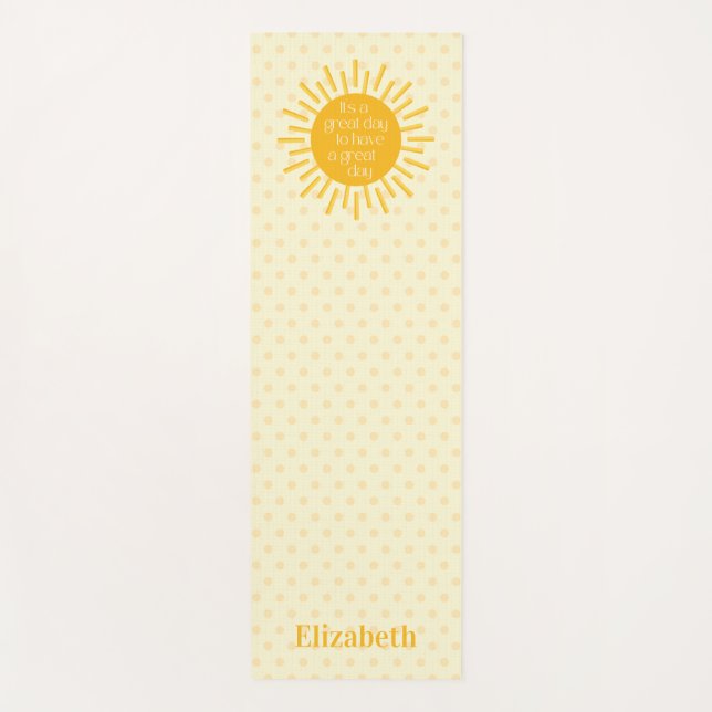 Happy Sun Great Day Morning Stretching Yoga Mat (Front)