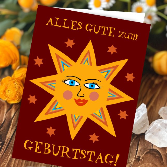Happy sun HAPPY Happy Birthday Card (Alles Gute zum Geburtstag karte zonne)