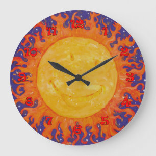 Happy Sun Large Clock