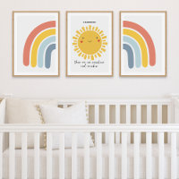 Happy Sun Rainbow Personalized Nursery Decor