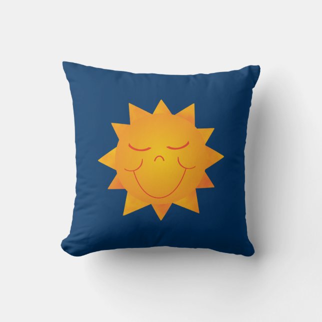 Happy Sun Throw Pillow (Front)
