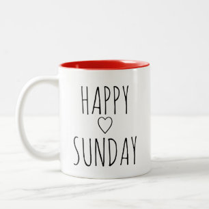 'Happy Sunday' Elegant Charming Uplifting Gift Two-Tone Coffee Mug