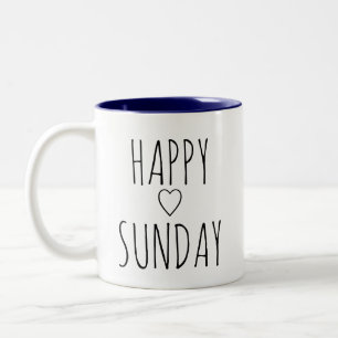 'Happy Sunday' Elegant Charming Uplifting Gift Two-Tone Coffee Mug