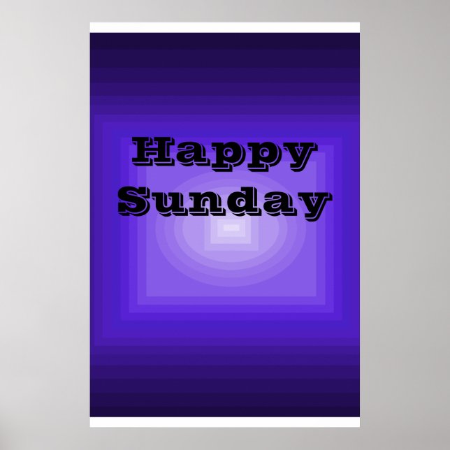 Happy Sunday Purple Colour Code Poster Day of Week (Front)