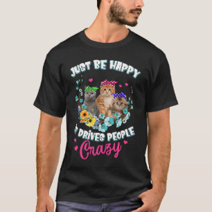 happy sunflower cat  best cat mom dad  quote T-Shirt