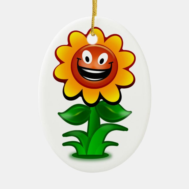HAPPY SUNFLOWER CERAMIC ORNAMENT (Front)