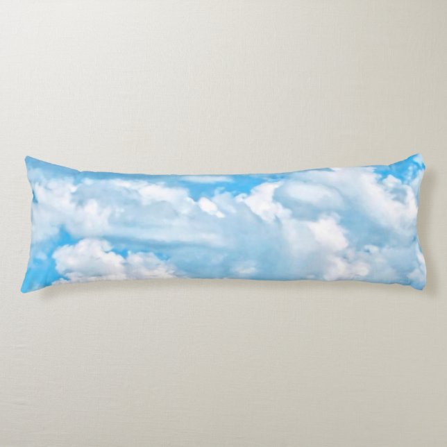 Happy Sunny Clouds All Over Print Background Body Pillow (Front)