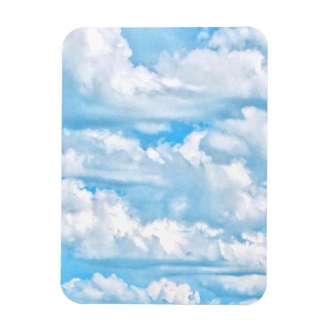Happy Sunny Clouds Background Scenery Magnet (Vertical)