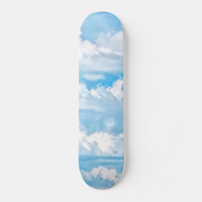Happy Sunny Clouds Background Scenery Skateboard (Front)