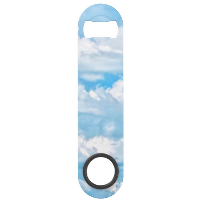 Happy Sunny Clouds Blue Background Bar Key (Front)