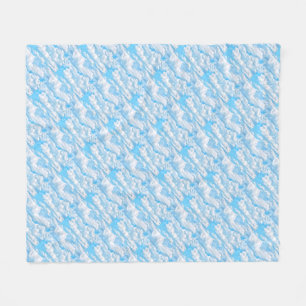 Happy Sunny Clouds Blue Background Fleece Blanket