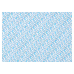 Happy Sunny Clouds Blue Background Tablecloth