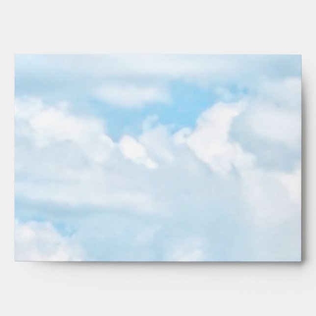Happy Sunny Clouds Light Blue Sky Background Envelopes (Front)