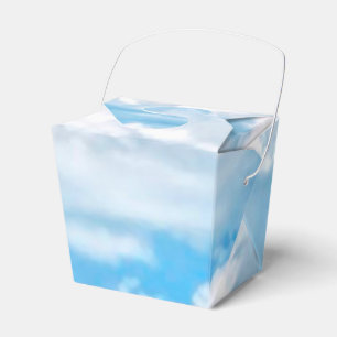 Happy Sunny Clouds Light Blue Sky Background Favor Box