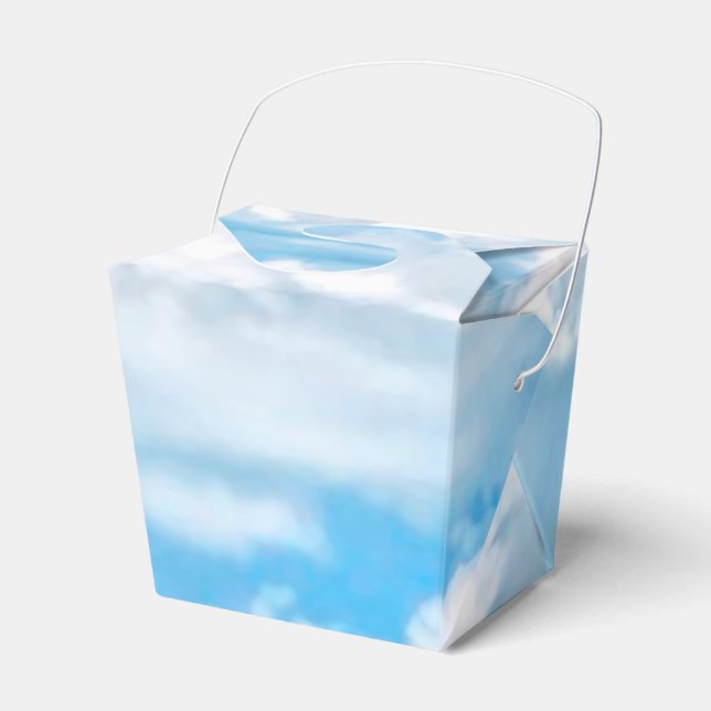 Happy Sunny Clouds Light Blue Sky Background Favor Box (Front Side)