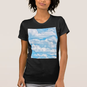 Happy Sunny Clouds Light Blue Sky Background T-Shirt